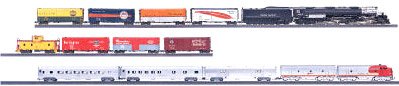 Premium American Starter Set w/2 Trains - Big Boy & Santa Fe F7