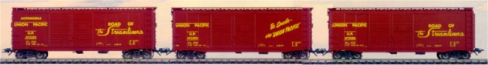 U.P. type A-50-19 Double Door 3-Boxcar Set
