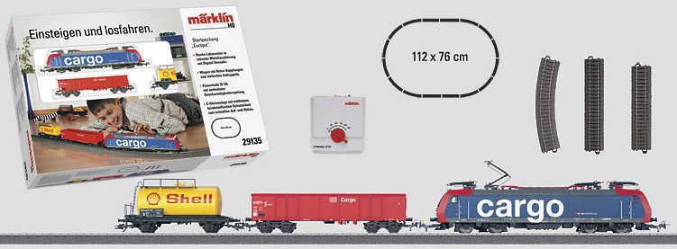 Europe Starter Set, 230 Volts, with an Oval of C Track, Transformer