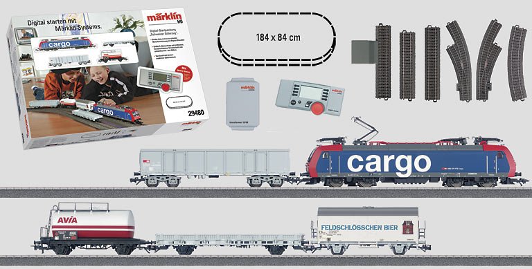 Swiss Freight Train Digital Starter Set. 230 volts