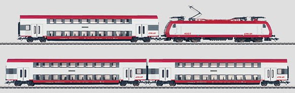 Commuter Train from Luxembourg: Electric Locomotive w/3 Bi-Level Cars