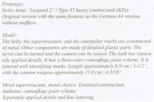 Swiss Army: Type 87 Combat Tank (