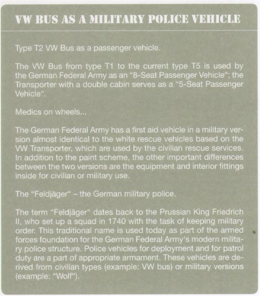 German Federal Army: VW Bus as a Military Police Vehicle