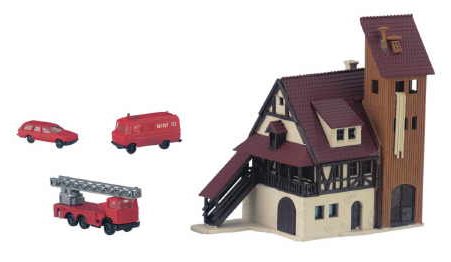 Fire Station Building Kit w/Fire Dept. Vehicles