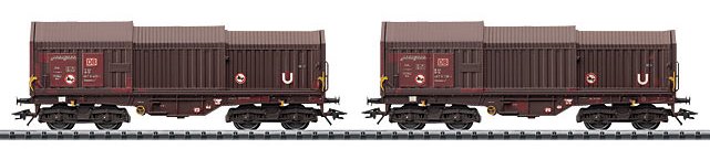 DB AG Flat Car w/Telescoping Covers 2-Car Set (L)