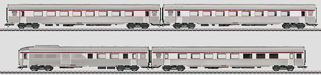TEE (INOX) Express Train Passenger Car Set (4 cars)