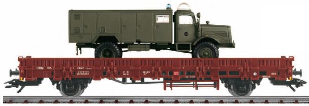 German Federal Army: Type Kls Flat Car w/Mercedes-Benz TLF 24