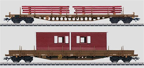 DSB (Denmark) 2-Car Flat Car Set w/Loads