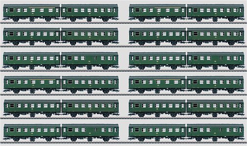 Set with 12 Pairs of Cars in an Umbauwagen Display