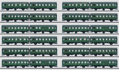 Set with 12 Pairs of Cars in an Umbauwagen Display