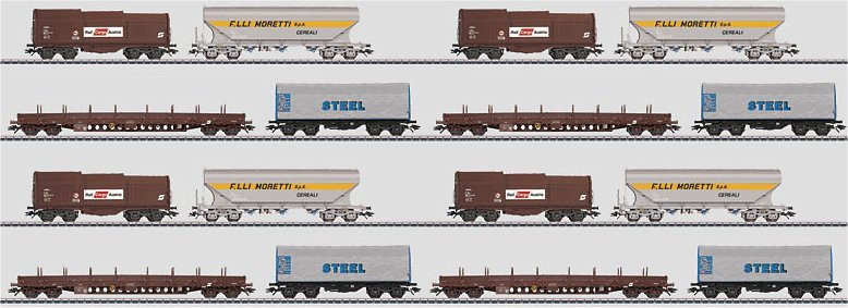 OBB (Austria) and FS (Italy) 16-car Freight set (Four, 4-car sets)