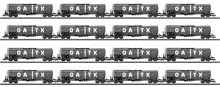 Display with 16 GATX Tank Cars.