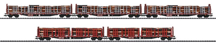 Set with 5 Wood Transport Cars.