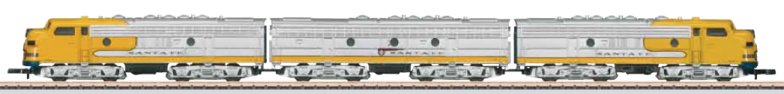 Santa Fe A-B-A Diesel Electric Locomotive (Yellow Warbonnet D