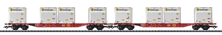 Container Flat Car Set with WoodTainer XS Containers
