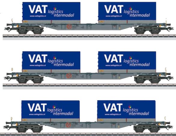 NS (Dutch) set of 3-car container wagon set