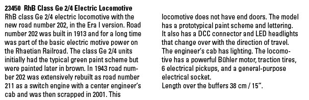 Rhb Class Ge 2/4 Electric Locomotive