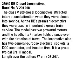 DB class V200 Diesel Locomotive, Road No. V 200 018