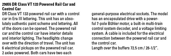 DR class VT 133 Powered Rail Car and Control Car