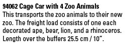 Cage Car with 4 Zoo Animals
