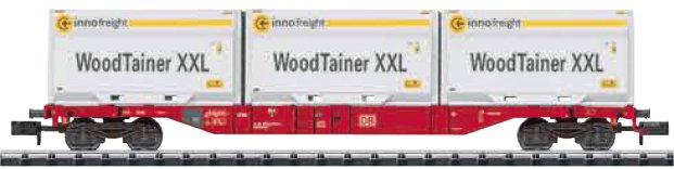 DB AG Container Flat Car with 3 type XXL WoodTainers