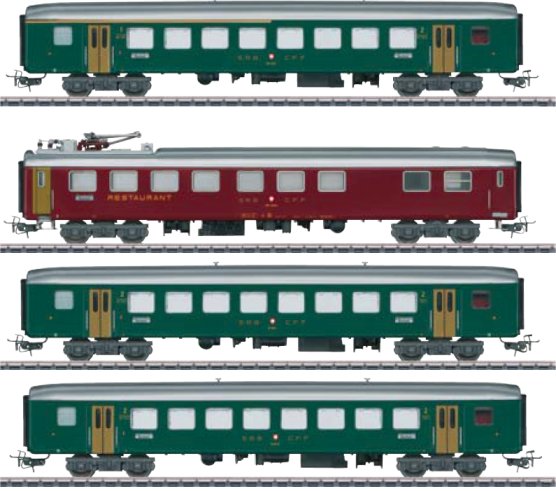 SBB Tin-Plate Passenger 4-Car Set