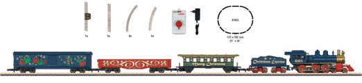 Christmas Market Starter Set 120V. Freight Train w/Track & Power Pack