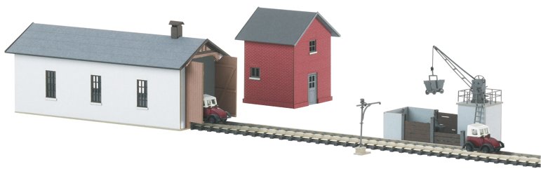 Small Railroad Maintenance Facility Building Kit Set