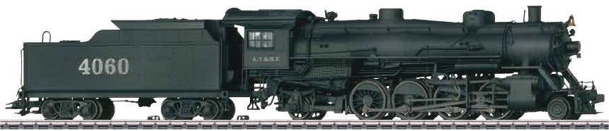 Dgtl A.T.&S.F. Mikado Steam Locomotive w/Tender