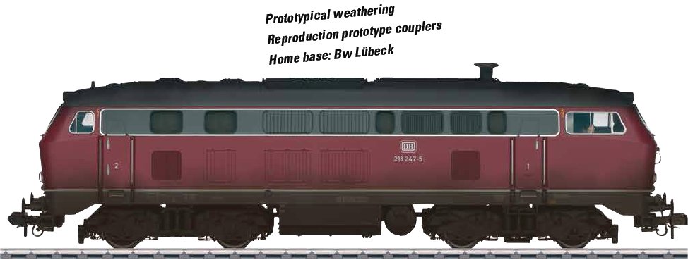 Dgtl DB cl 218 Diesel Locomotive w/weathering
