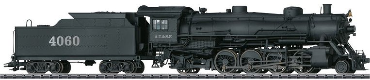 Dgtl A.T.&S.F. Mikado Steam Locomotive w/Tender