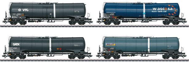 Freight Car Display with 12 Type Zans and Zacns Tank Cars, Era VI