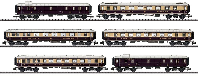 DRG Rheingold Express Train Passenger Car Set, Era II