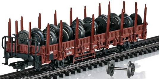 DB Type Kbs 442 Stake Car with Load of 12 Weathered Wheelsets, Era IV