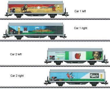 SBB Type Hbils-vy Sliding Wall 2-Boxcar Set, Era V