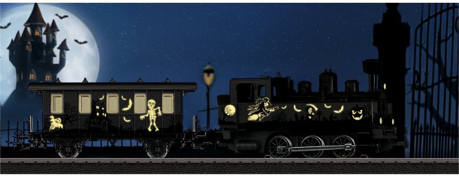 Mrklin Start up - Halloween Glow in the Dark Steam Locomotive