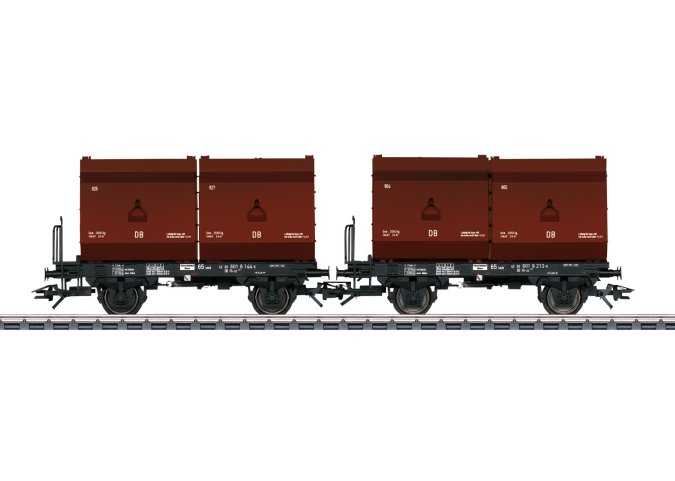 2 Tubs Coking Coal Tub Transport Car Set