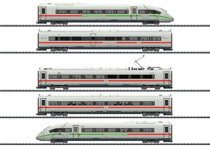 Class 412/812 ICE 4 Powered Railcar Train with a Green Stripe